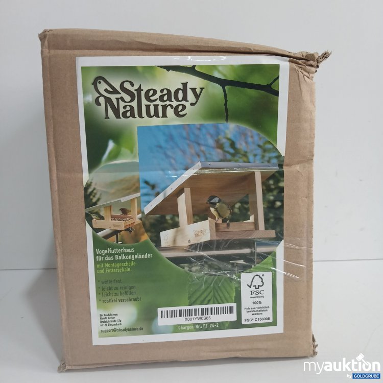 Artikel Nr. 833643 Artikel Nr. 833643: Steady Nature Vogelfutterhaus für das Balkongeländer mit Montageschelle und Futterschale
