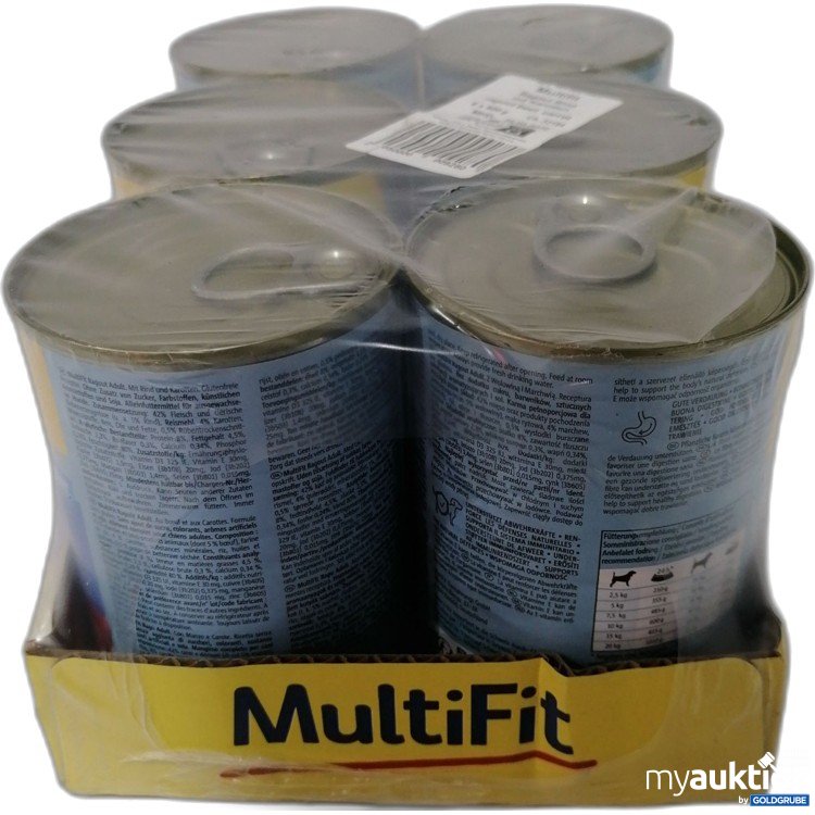 Artikel Nr. 888643: Multifit Hund Ragout Rind mit Karotten 6x400g