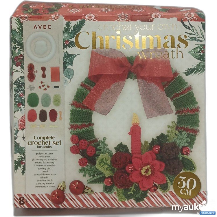 Artikel Nr. 929643: Crochet your own Christmas Wreath 30cm 