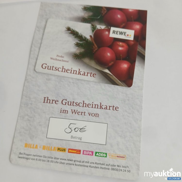 Artikel Nr. 988643: Rewe Gutschein Wert 50€