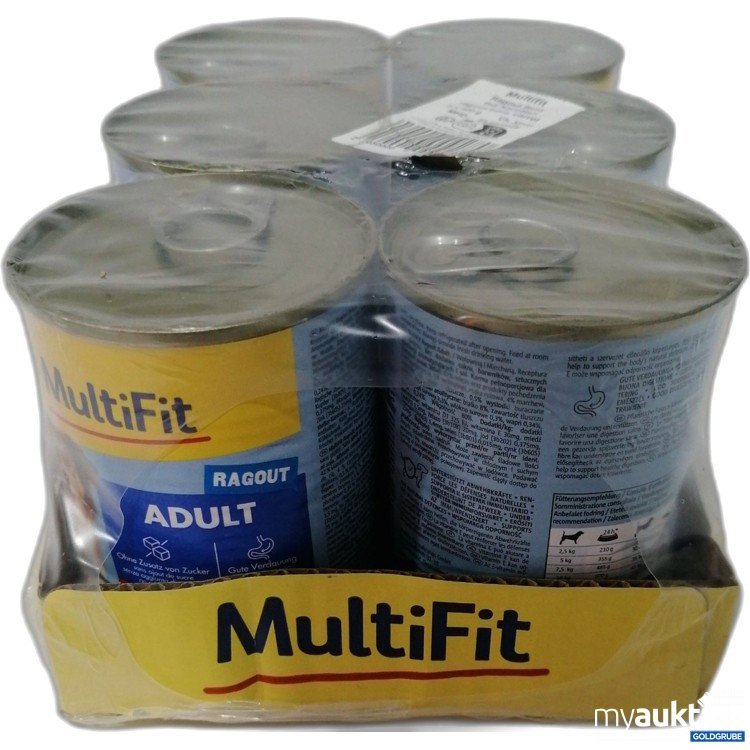 Artikel Nr. 888644: Multifit Hund Ragout Rind mit Karotten 6x400g