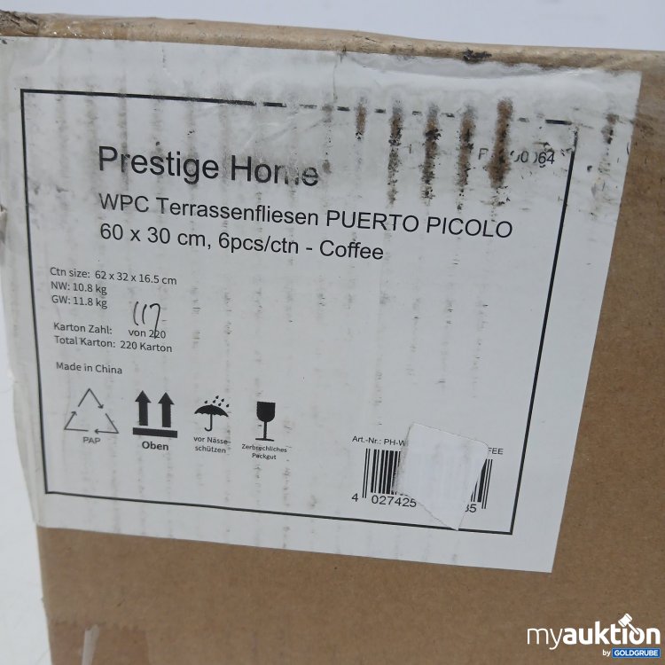 Artikel Nr. 467645 Artikel Nr. 467645: Prestige Home WPC Terrassenfliesen PUERTO PICOLO 60 x 30 cm, 6pcs/ctn, Coffee
