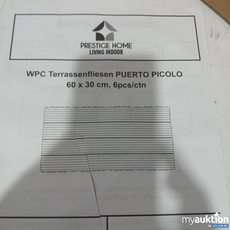 Artikel Nr. 467645 Artikel Nr. 467645: Prestige Home WPC Terrassenfliesen PUERTO PICOLO 60 x 30 cm, 6pcs/ctn, Coffee
