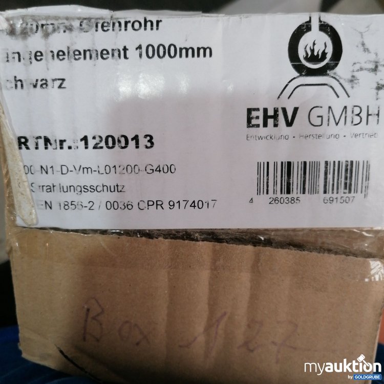 Artikel Nr. 832645 Artikel Nr. 832645: EHV Ofenrohr 120 mm Längenelement 1000 mm schwarz, 120013