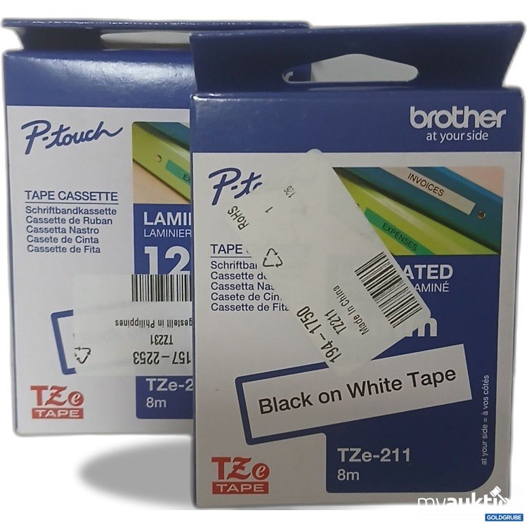 Artikel Nr. 917646 Artikel Nr. 917646: P-Touch Tape Cassette 12mm Black on White Tape 8m TZe-211