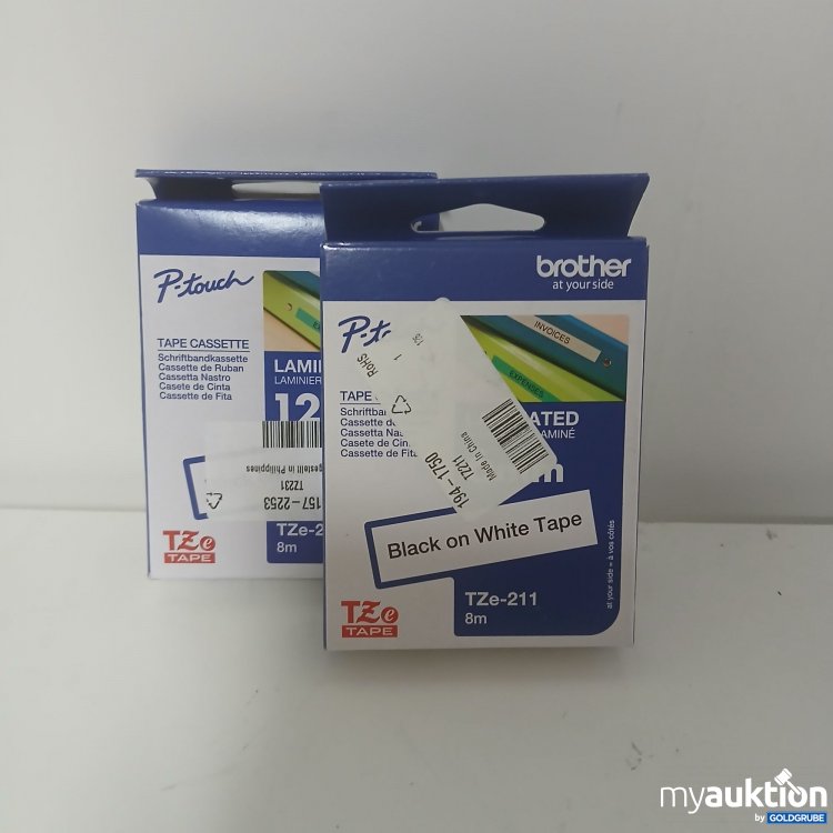 Artikel Nr. 917646 Artikel Nr. 917646: P-Touch Tape Cassette 12mm Black on White Tape 8m TZe-211