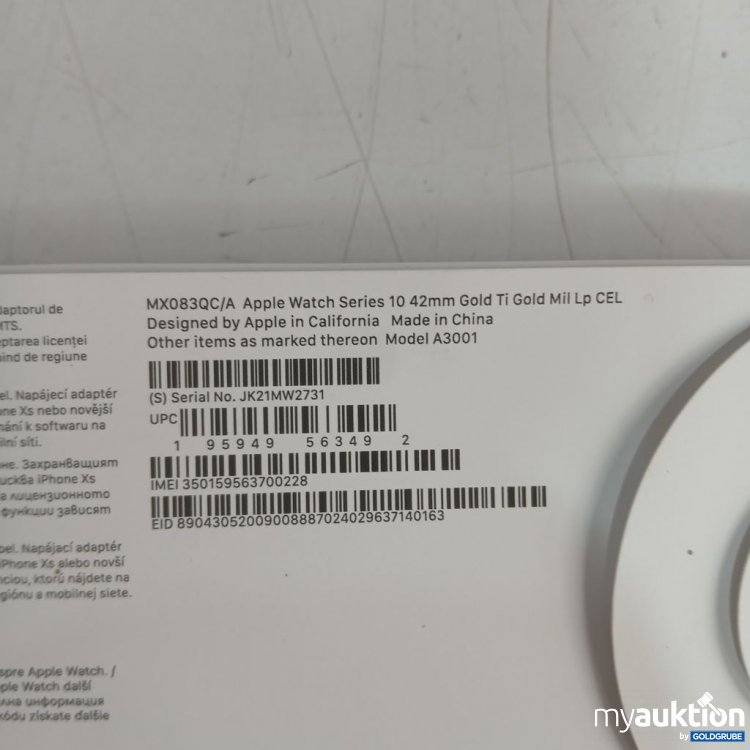 Artikel Nr. 446647: Apple Watch Series 10 42mm Gold Ti Mil Lp CEL