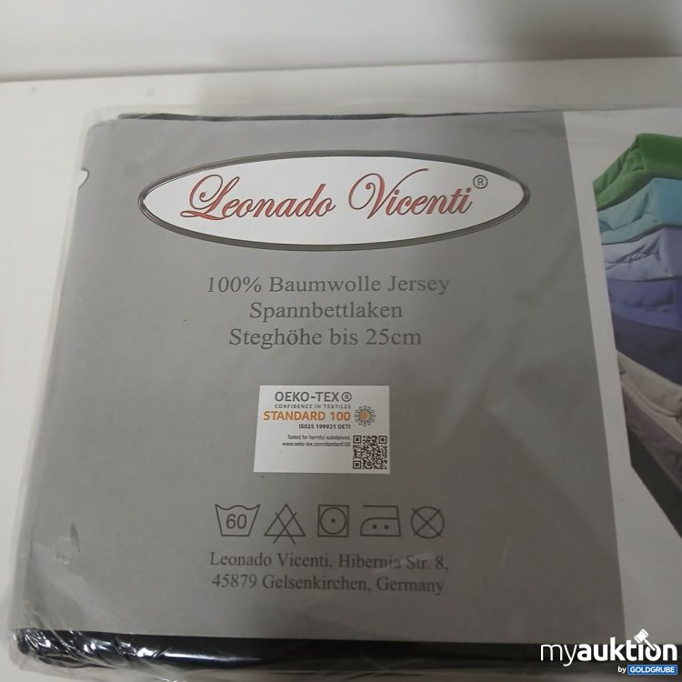 Artikel Nr. 920647: Leonardo Vicenti Spannbettlaken 100% Baumwolle Jersey Steghöhe bis 25 cm