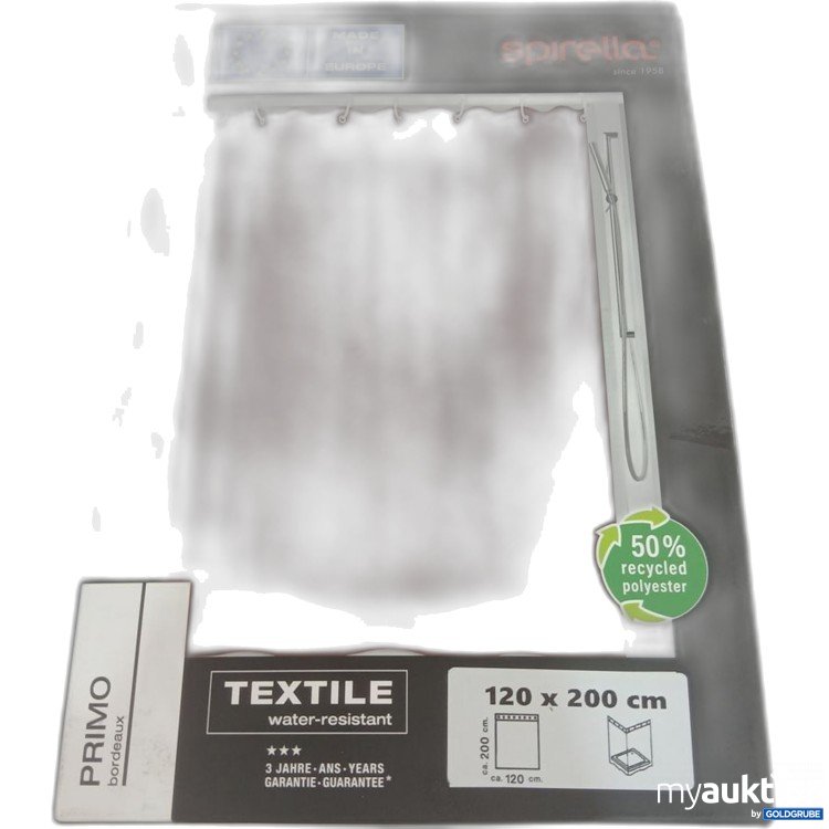 Artikel Nr. 446648 Artikel Nr. 446648: Spirella Primo textile wasserabweisend 120 x 200 cm