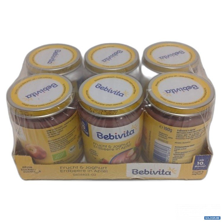 Artikel Nr. 463648 Artikel Nr. 463648: Bebivita ab 10. Monat Gläschen Frucht & Joghurt in Erdbeere Apfel 6x190g