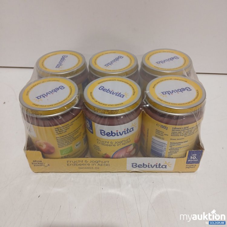 Artikel Nr. 463648 Artikel Nr. 463648: Bebivita ab 10. Monat Gläschen Frucht & Joghurt in Erdbeere Apfel 6x190g