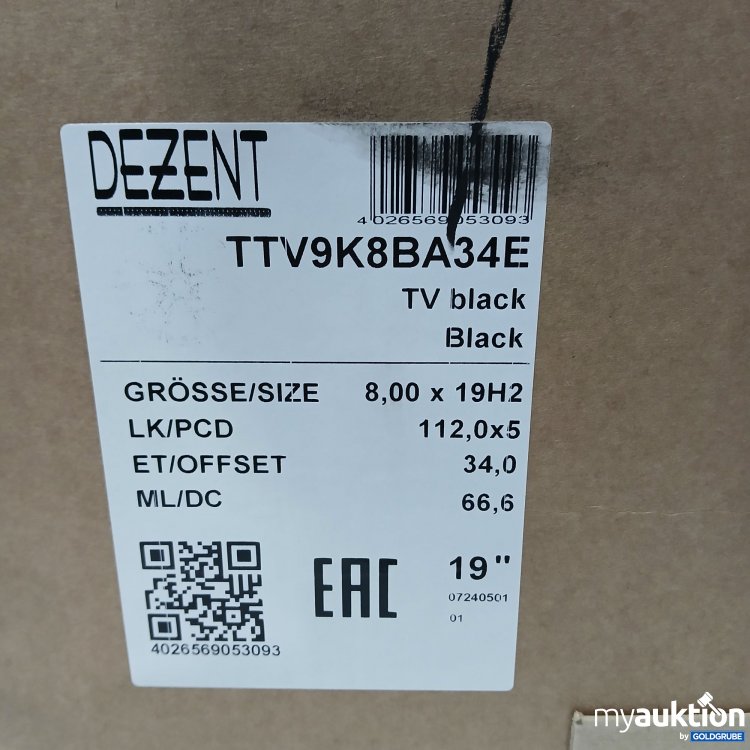 Artikel Nr. 804648 Artikel Nr. 804648: Dezent TTV9K8BA34E TV Black 8,00x19H2 112,0x5