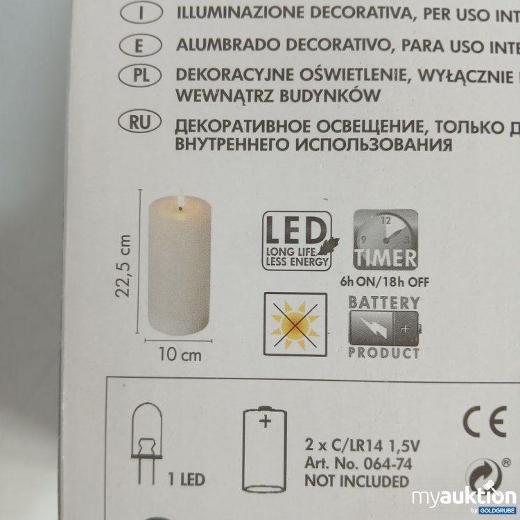 Artikel Nr. 446649 Artikel Nr. 446649: STAR Flamme Flow Big LED Candle 22.5 cm