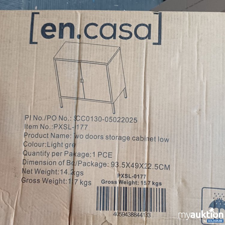 Artikel Nr. 447649 Artikel Nr. 447649: En casa Two doors storage cabinet low hell grau