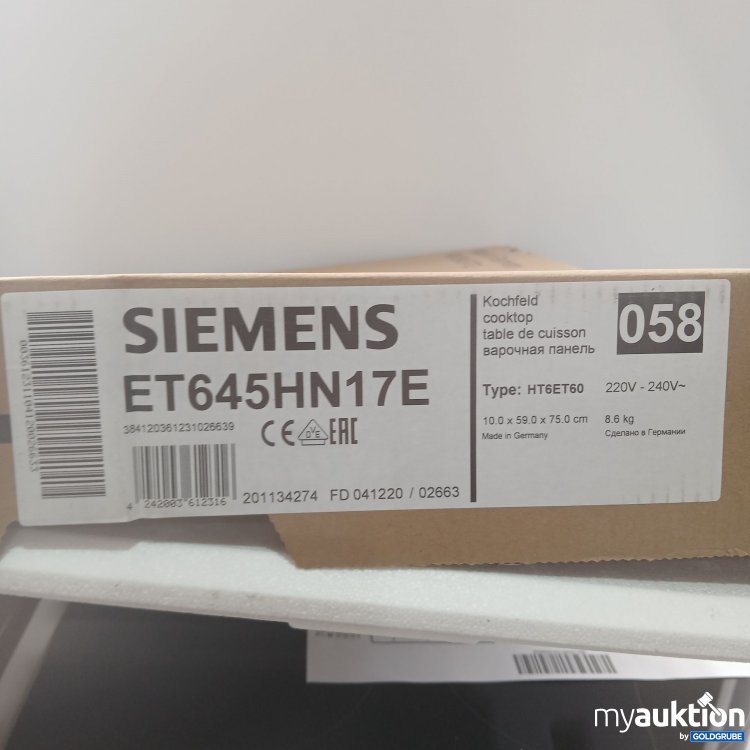 Artikel Nr. 902650: Siemens ET645HN17E Kochfeld HT6ET60 10x59x75cm