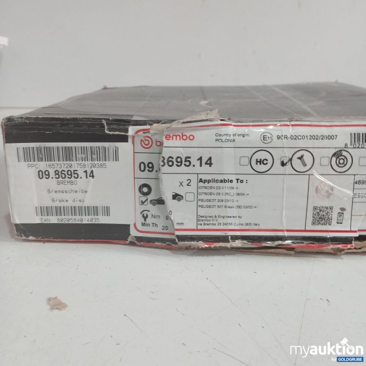 Artikel Nr. 444651: Brembo Bremsscheibe Citroën C3 II 11/09 09.8695.14 