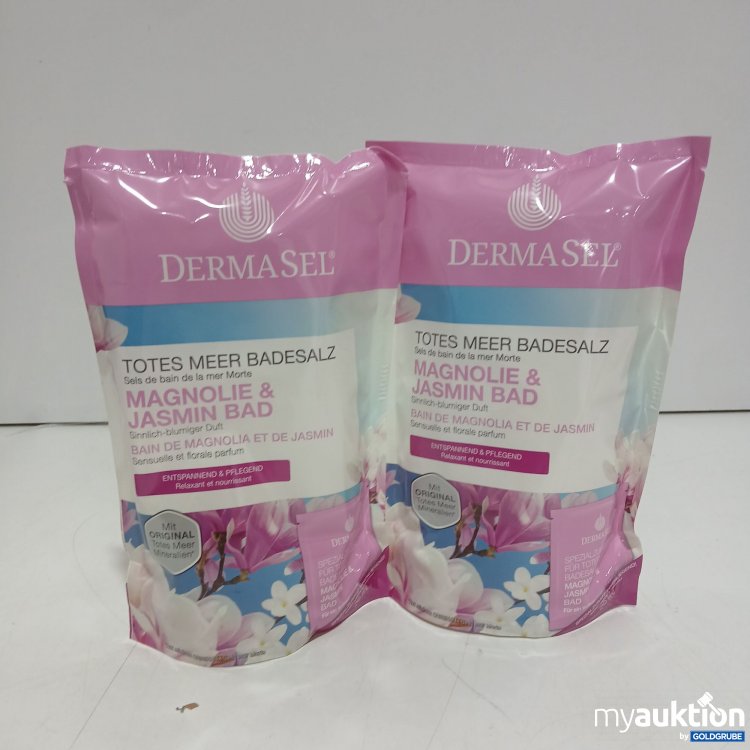 Artikel Nr. 955652: Dermasel Badesalz Magnolie & Jasmin 2Stk 400g +20ml 