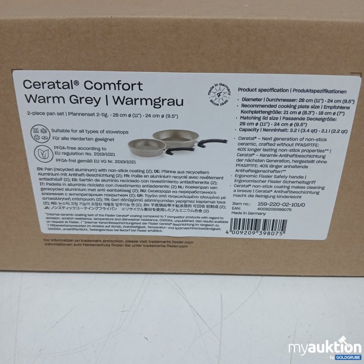 Artikel Nr. 466653 Artikel Nr. 466653: Fissler Ceratal Comfort Pfannenset 28 cm und 24 Warmgrau