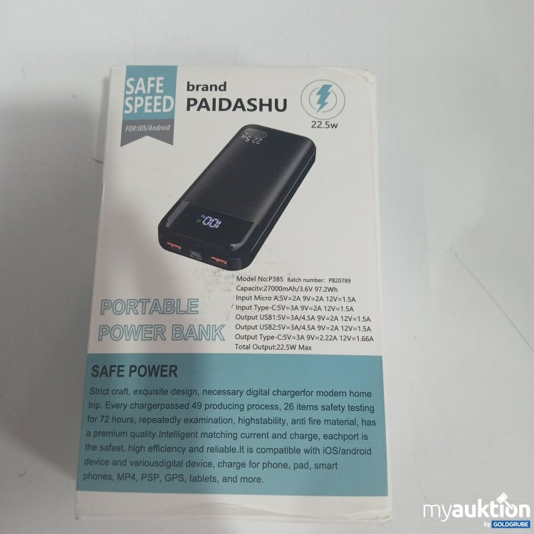 Artikel Nr. 846653: Brand Paidashu Safe Speed Portable Power Bank 