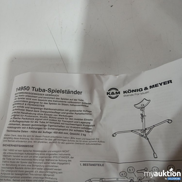 Artikel Nr. 872653: Thomann Tuba Spielständer 14950 