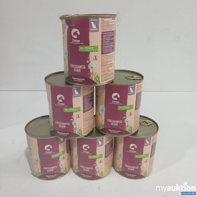 Artikel Nr. 986654: Hermanns Hundefutter Ziege 6x800g