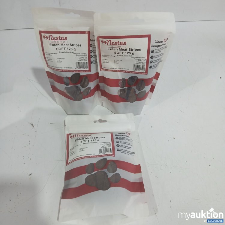 Artikel Nr. 996654: Nestos Hunde Enten Meat Stripes 3x125g 