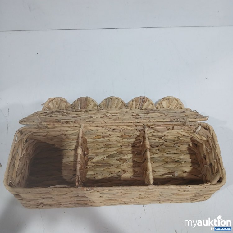 Artikel Nr. 465656 Artikel Nr. 465656: geflochtene Aufbewahrungsbox mit 3 Fächern ca. 42x15cm