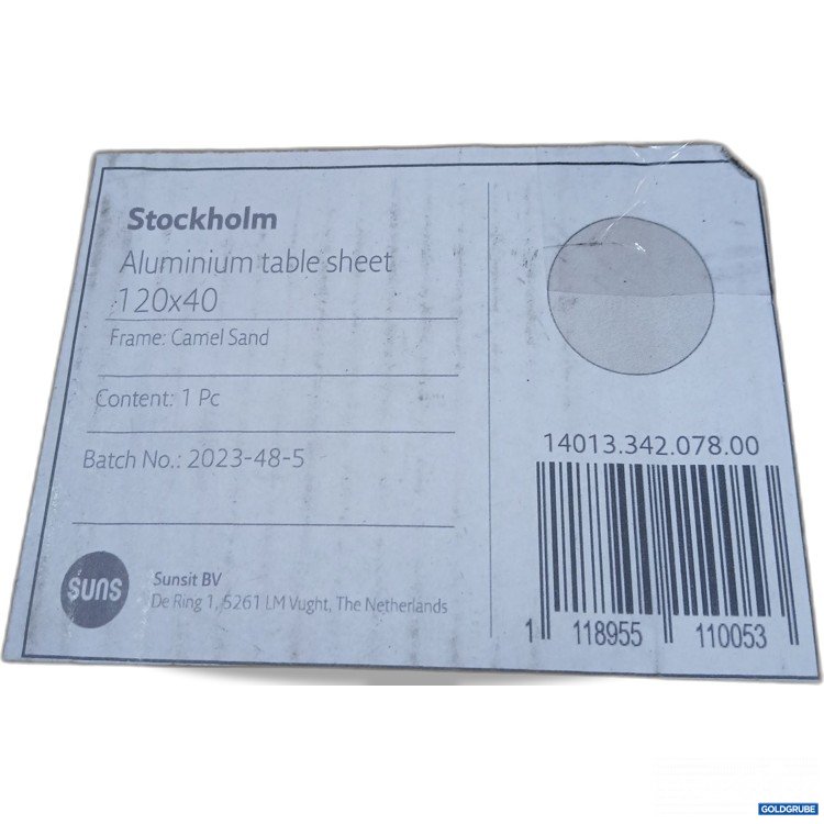 Artikel Nr. 951657: Suns Stockholm Aluminium Table Sheet 120x40 Camel Sand 