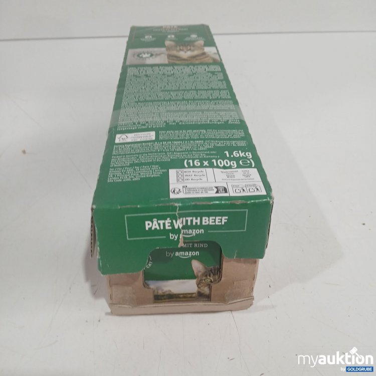 Artikel Nr. 986657: Amazon Katzenfutter Pastete mit Rind 16x100g 