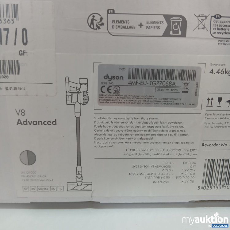Artikel Nr. 902658: Dyson v8 Advanced 4MF-EU-TGP7068A