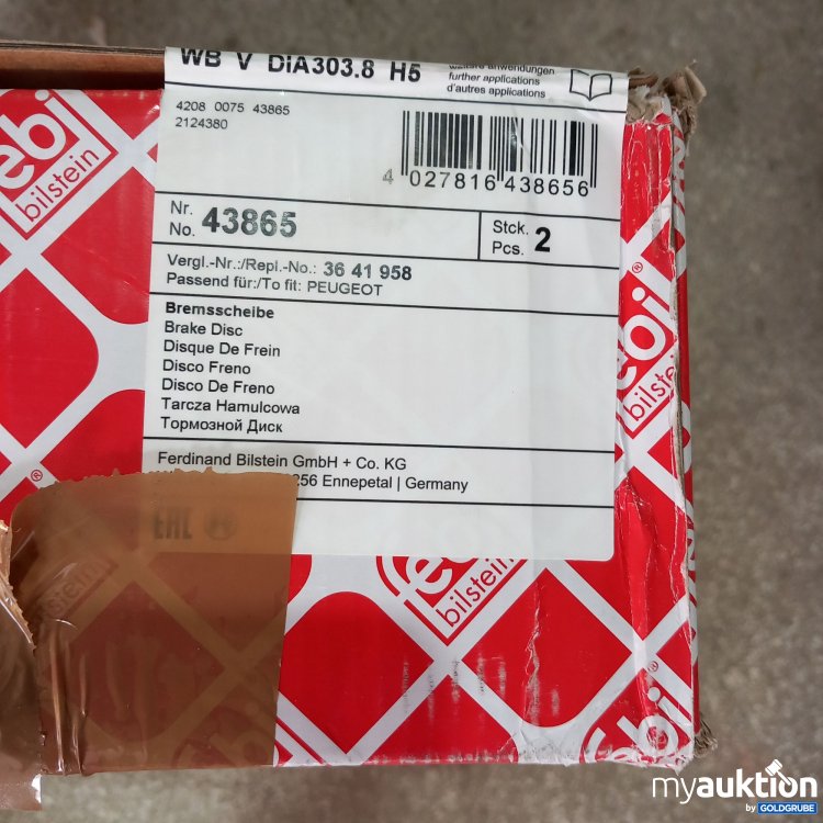 Artikel Nr. 814660: Febi Bilstein E4 90R-02 C0703/2557 Bremsscheibe 2x, Art Nr  43865