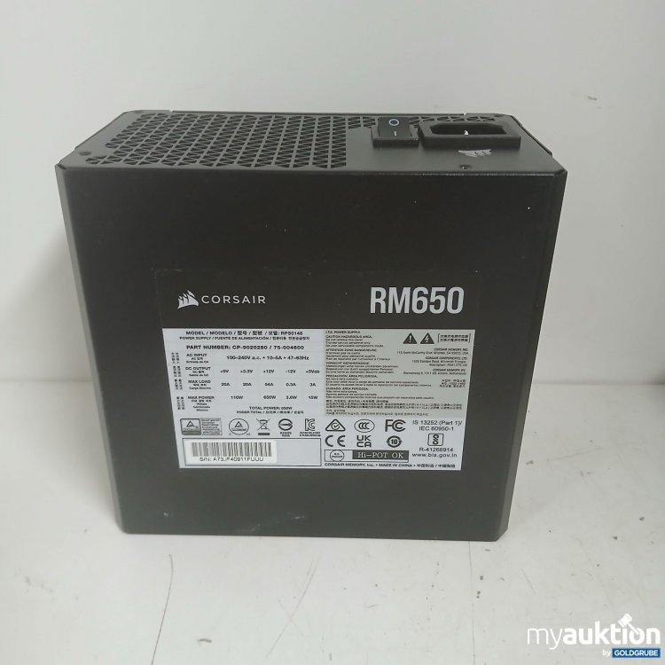 Artikel Nr. 912660: Corsair RM650 Vollmodulares Netzteil