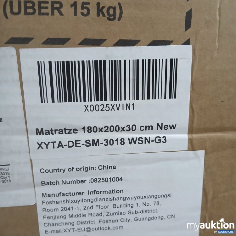 Artikel Nr. 872661: Matratze 180x200x30cm WSN-(XYTA)3018