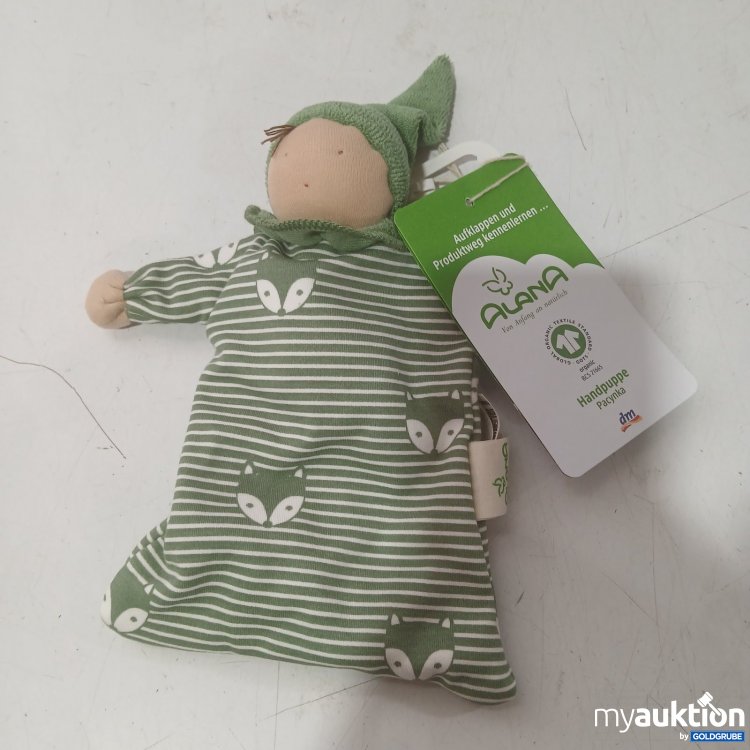 Artikel Nr. 447664 Artikel Nr. 447664: Alana Handpuppe grün gestreift mit Fuchs-Motiv