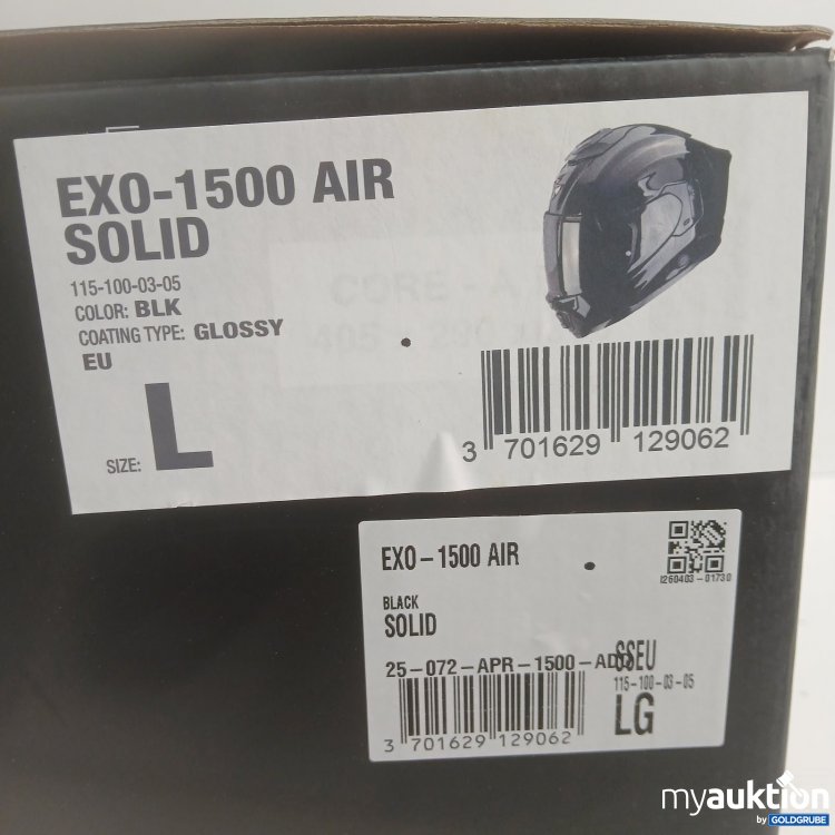 Artikel Nr. 477664: Scorpion EXO-1500 AIR Solid Helm Schwarz Glossy