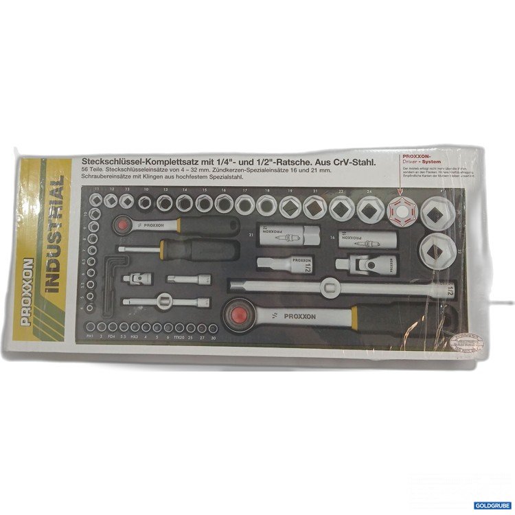 Artikel Nr. 969664 Artikel Nr. 969664: Proxxon Industrial Steckschlüssel-Satz mit 1/4" & 1/2" Ratsche aus CrV Stahl