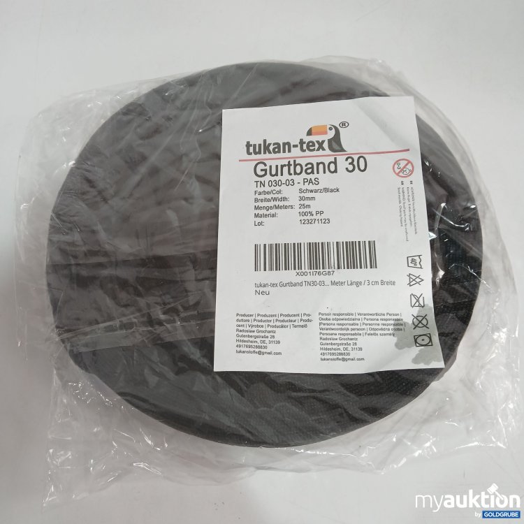 Artikel Nr. 824665 Artikel Nr. 824665: Tukan-tex Gurtband 30mm x 3m