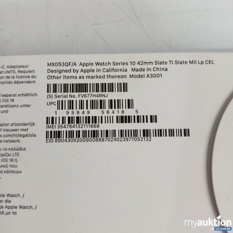 Artikel Nr. 921665: Apple Watch Series 10 Aluminium 42 mm GPS