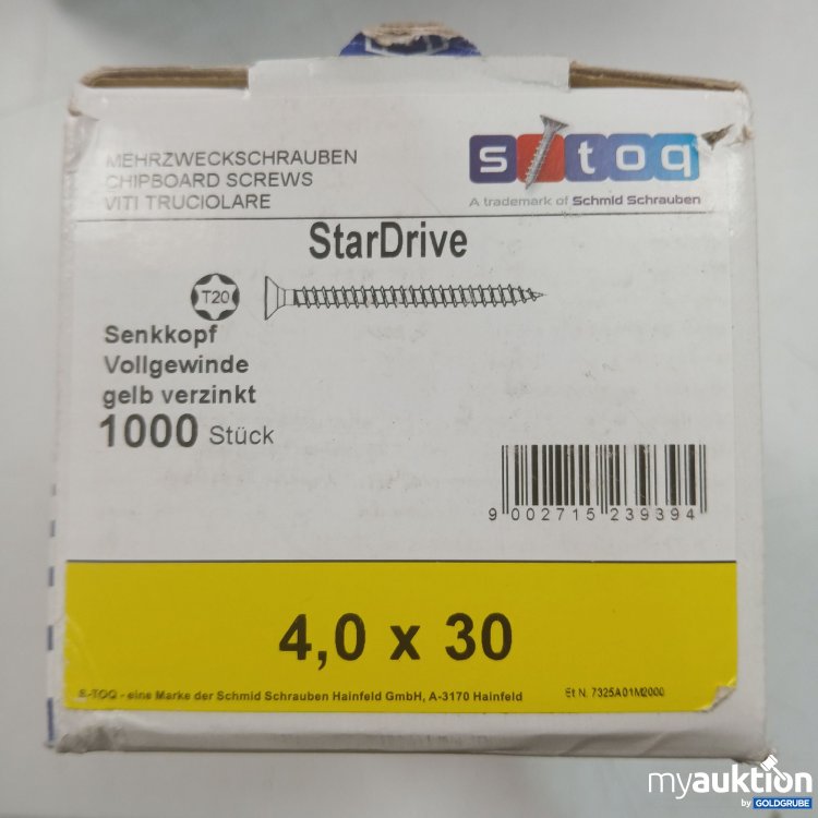 Artikel Nr. 461666 Artikel Nr. 461666: StarDrive Schrauben Senkkopf Vollgewinde gelb 4,0x30 1000Stk