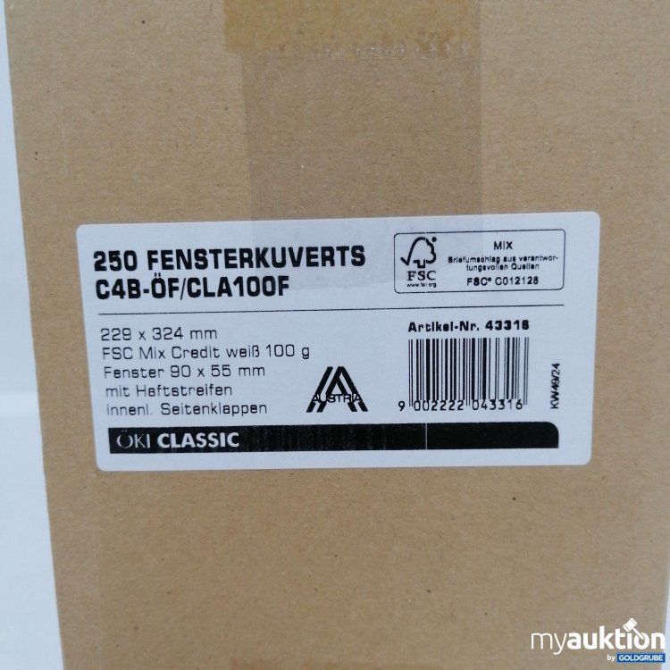 Artikel Nr. 835666 Artikel Nr. 835666: Öki Classic Fensterkuverts C4B-ÖF/CLA100F, 43318