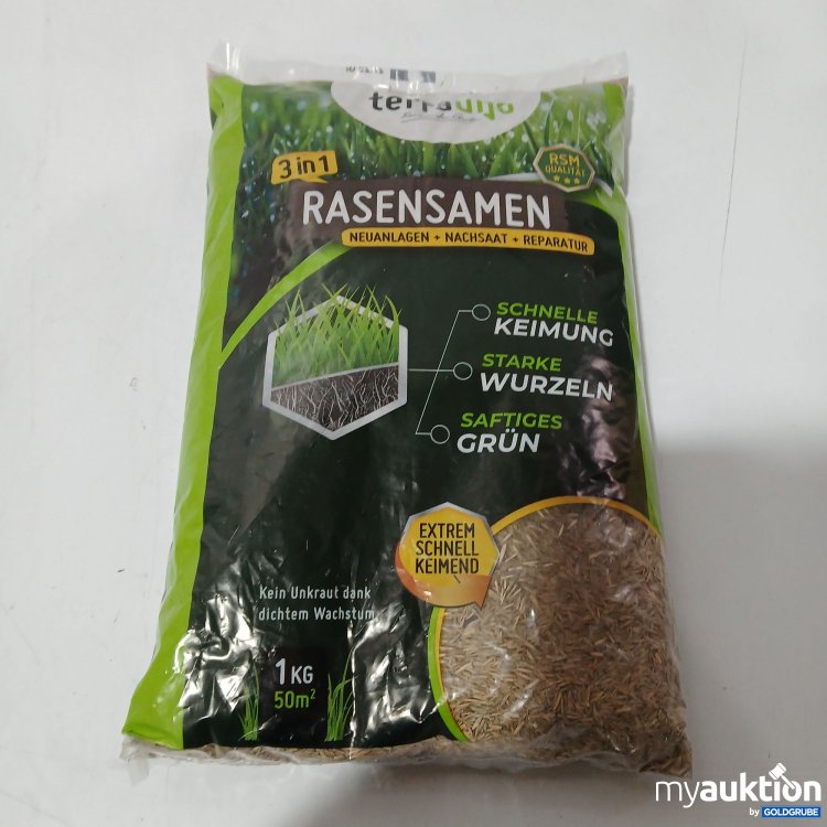 Artikel Nr. 954666: Terrauno Rasensamen 3in1 Neuanlagen+Nachsaat+Reperatur 1 KG ca 50 Quadratmeter 