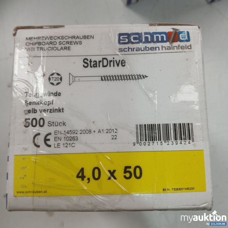 Artikel Nr. 461667: StarDrive Schrauben Senkkopf Teilgewinde gelb 4,0x50  500Stk