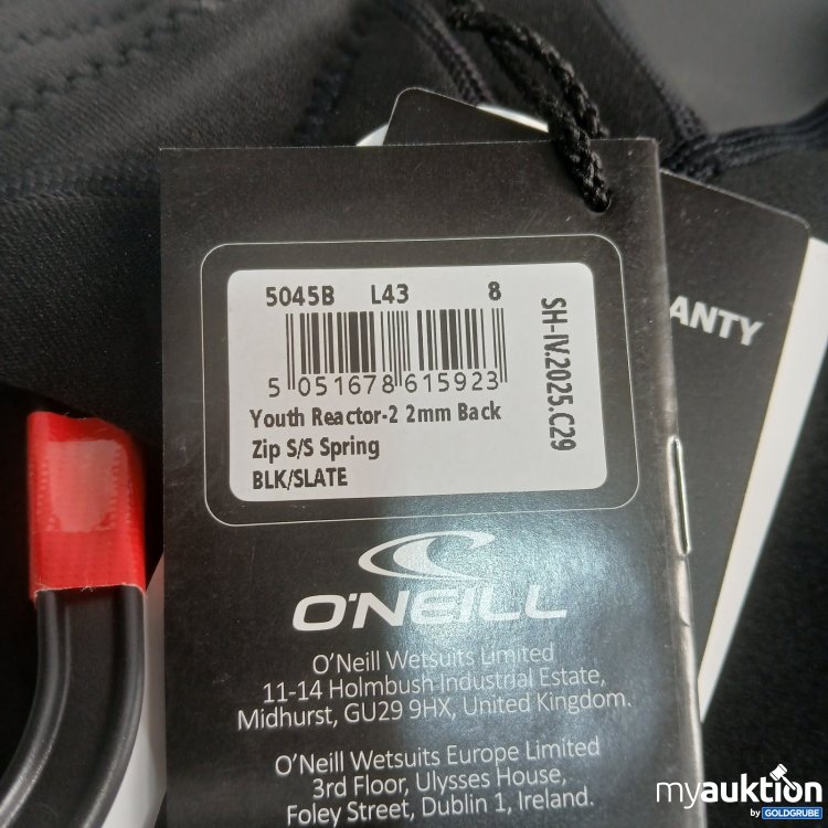 Artikel Nr. 477667: ONeill Youth Reactor-2 2mm Back Zip S/S Spring