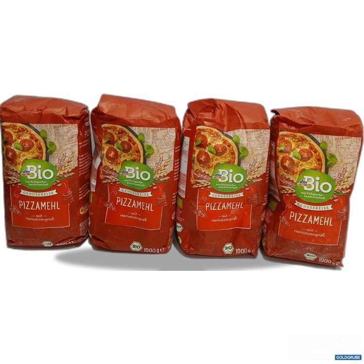 Artikel Nr. 950667 Artikel Nr. 950667: Dm Bio Pizzamehl mit Hartweizengrieß 4×1000G