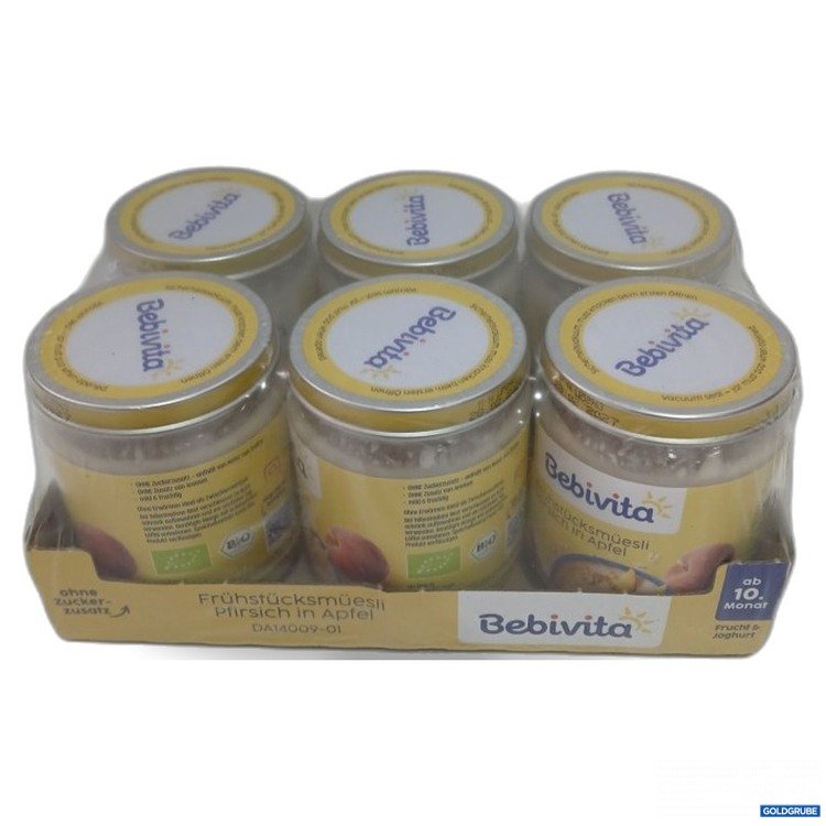 Artikel Nr. 463668 Artikel Nr. 463668: Bebivita ab 10. Monat Gläschen Frühstücksmüsli Pfirsich in Apfel 6x160g