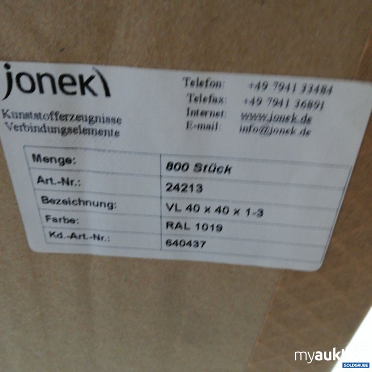 Artikel Nr. 380670 Artikel Nr. 380670: Jonek Verbindungselemente VL 40x40x1-3