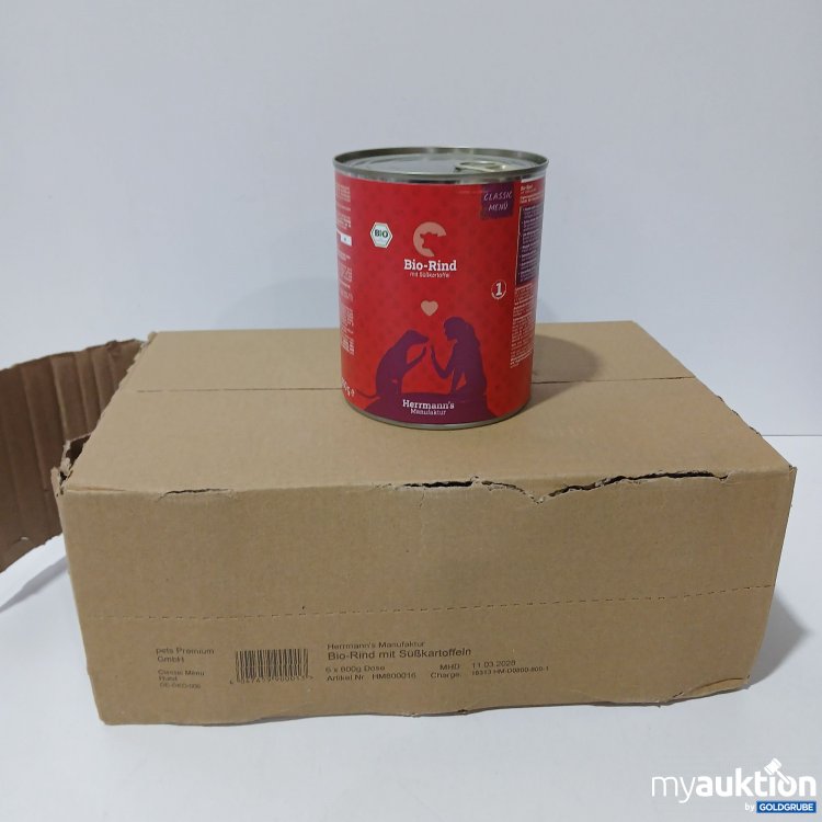 Artikel Nr. 866670: Herrmann's Manufaktur Bio Rind mit Süßkartoffel 6x800g 