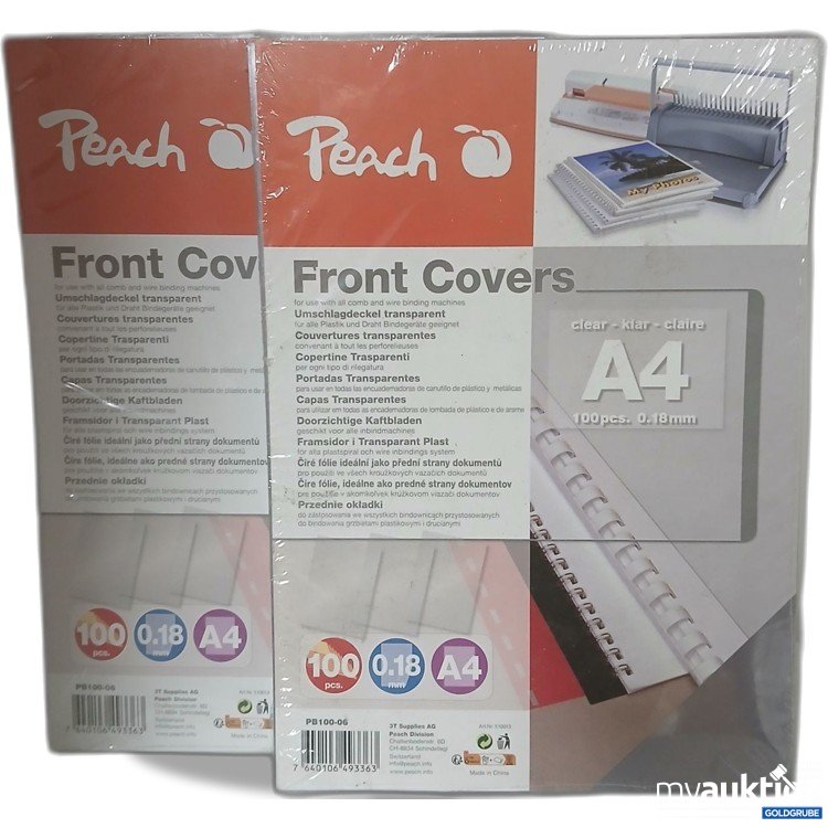 Artikel Nr. 916671: Peach Umschlagdeckel transparent A4 100 Blatt 