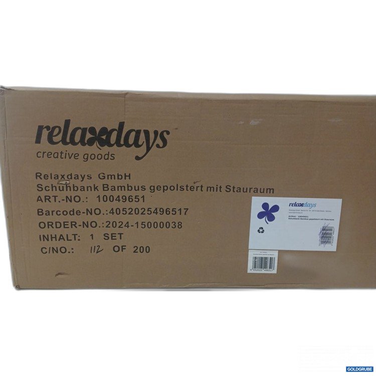 Artikel Nr. 921672: relaxdays Schuhbank Bambus gepolstert mit Stauraum