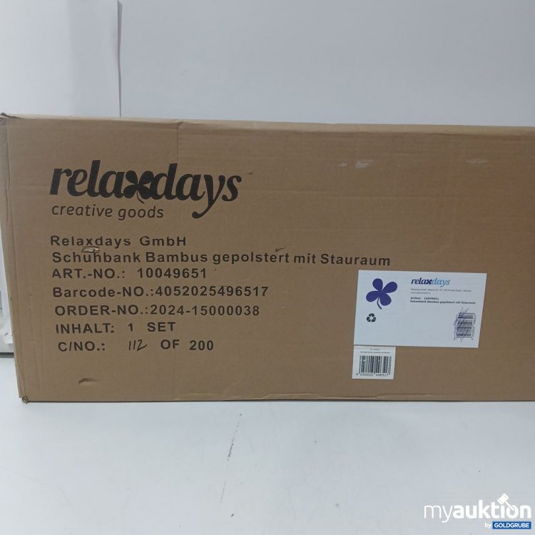 Artikel Nr. 921672: relaxdays Schuhbank Bambus gepolstert mit Stauraum
